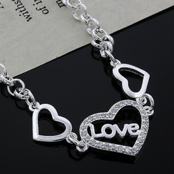 925 Sterling Solid cute wedding silver Bracelet - Picture 2 of 4